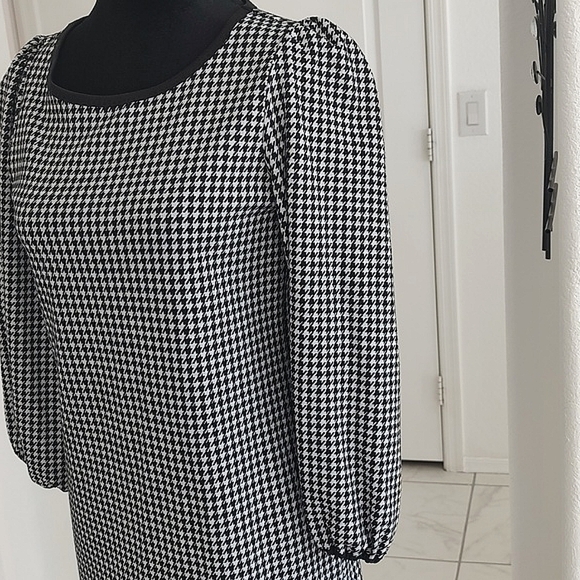 Max Studio Houndstooth Sheath Dress Knee Length Black White S Small - Picture 5 of 13